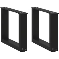 vidaXL Pieds de table basse en U 2 pcs. noir 40x(30-31) cm acier