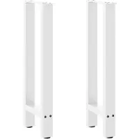 vidaXL Pieds de table console blanc 2 pcs. 38x(72-73) cm acier