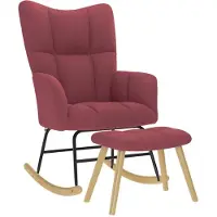 vidaXL Chaise à bascule avec repose-pied Rouge bordeaux Tissu