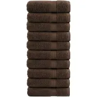 vidaXL Essuie-mains de qualité supérieure SOLUND 10pcs marron 600 g/m²