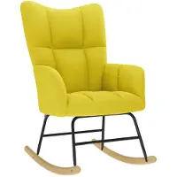 vidaXL Chaise à bascule jaune clair tissu