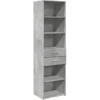 vidaXL Highboard gris béton 50x42,5x185 cm Bois composite