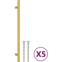 vidaXL Poignées d'armoire 5 pcs doré 224 mm acier inoxydable