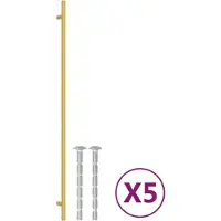 vidaXL Poignées d'armoire 5 pcs doré 480 mm acier inoxydable