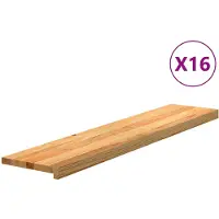vidaXL Marches d'escalier 16 pcs marron clair 120x30x2 cm chêne massif