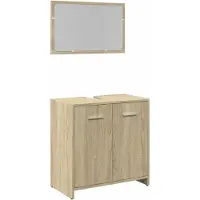 vidaXL Ensemble de meubles de salle de bain 2 pièces en bois composite chêne Sonoma