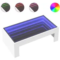 vidaXL Table basse avec Infinity-LED blanc 90x50x30 cm