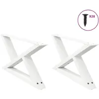 vidaXL Pieds de table basse 2 pcs. Blanc 70x(30-31,3) cm Acier