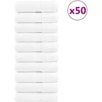 vidaXL Serviettes de toilette premium SOLUND 50 pièces Blanc 30 x 30 cm 600 g/m²