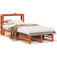 vidaXL Lit en bois massif sans matelas pin brun cireux 75x190 cm
