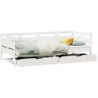 vidaXL Lit de jour avec tiroirs blanc 90x200 cm pin
