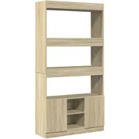 vidaXL Buffet haut chêne sonoma 92x33x180 cm bois d'ingénierie