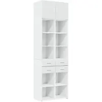 vidaXL Armoire haute blanc 70x42,5x225 cm Bois composite
