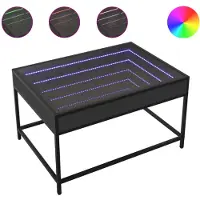 vidaXL Table basse avec Infinity-LED Noir 70x50x41 cm