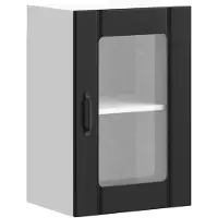 vidaXL Armoire de cuisine suspendue avec porte vitrée Lucca Noir