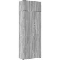 vidaXL Armoire haute Gris Sonoma 80x42,5x225 cm Matériau dérivé du bois