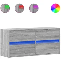vidaXL Armoire TV murale avec éclairage LED Gris Sonoma 100x31x45 cm