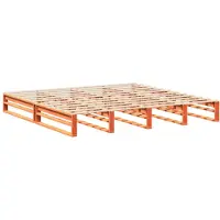 vidaXL Lit en bois massif sans matelas pin brun cireux 200x200