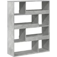 vidaXL Bibliothèque gris béton 100x33x125,5 cm bois d'ingénierie