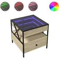 vidaXL Table basse avec Infinity-LED Chêne Sonoma 50x50x51 cm