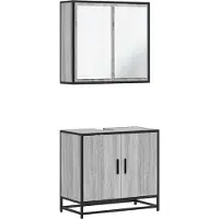vidaXL Ensemble de meubles de salle de bain 2 pièces Gris Sonoma Bois composite