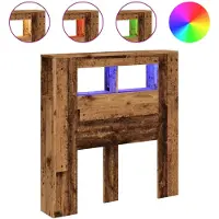 vidaXL Tête de lit LED imitation vieux bois 100x18,5x103,5 cm Bois composite