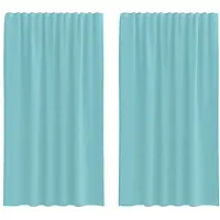 vidaXL Voile Rideaux avec passants 2 pcs. Turquoise 140x175 cm
