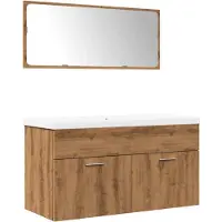 vidaXL Ensemble de meubles de salle de bain 3 pièces chêne artisan bois composite