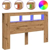 vidaXL Tête de lit LED Chêne Artisan 160x18,5x103,5 cm Bois composite