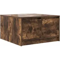 vidaXL Table basse avec tiroirs chêne fumé 70,5x70x40 cm