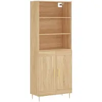 vidaXL Highboard chêne Sonoma 69,5x34x180 cm Matériau dérivé du bois