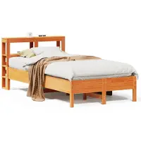 vidaXL Lit en pin massif sans matelas brun cireux 120x200 cm