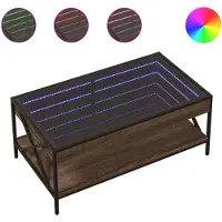 vidaXL Table basse avec Infinity-LED brun imitation chêne 90x50x38 cm