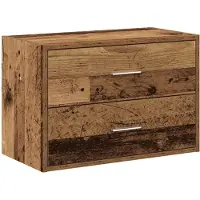 vidaXL Armoire avec 2 tiroirs imitation vieux bois 60x31x40cm Bois composite