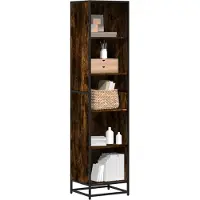 vidaXL Bibliothèque chêne fumé 40x35x170,5 cm Bois composite