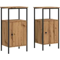 vidaXL Tables de chevet 2 pcs chêne artisanal bois d'ingénierie