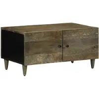 vidaXL Table basse gris clair 80x50x40 cm bois massif mangue