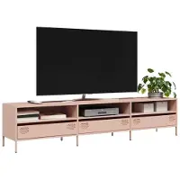 vidaXL Armoire TV rose 202x39x43,5 cm Acier laminé à froid