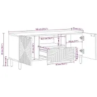 vidaXL Armoire TV marron 105x33x46 cm bois massif mangue