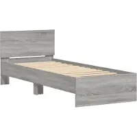 vidaXL Sommier avec tête de lit Gris Sonoma 90x190 cm Bois composite