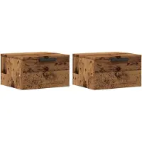 vidaXL Tables de chevet murales 2 pcs vieux bois 34x30x20 cm