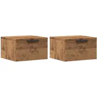 vidaXL Tables de chevet murales 2 pcs chêne artisanal 34x30x20 cm