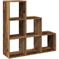 vidaXL Étagère séparatrice de pièce à 3 niveaux vieux bois 99x29x99 cm