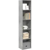 vidaXL Bibliothèque gris béton 40x30x189 cm bois d'ingénierie
