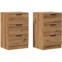 vidaXL Tables de chevet 2 pcs chêne artisanal bois d'ingénierie