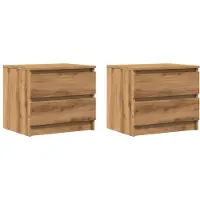 vidaXL Tables chevet 2pcs chêne artisanal 50x40x43.5cm bois ingénierie