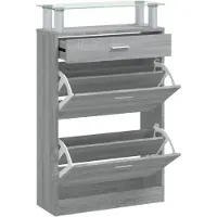 vidaXL Armoire à chaussures Sonoma gris 63x24x104 cm Bois d'ingénierie