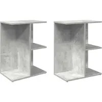 vidaXL Tables de chevet 2 pcs gris béton 46,5x29x61 cm bois ingénierie