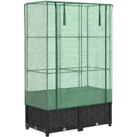 vidaXL Lit surélevé avec serre aspect rotin 80x40x138 cm