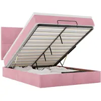 vidaXL Ottoman-lit avec matelas rose 140x190 cm velours